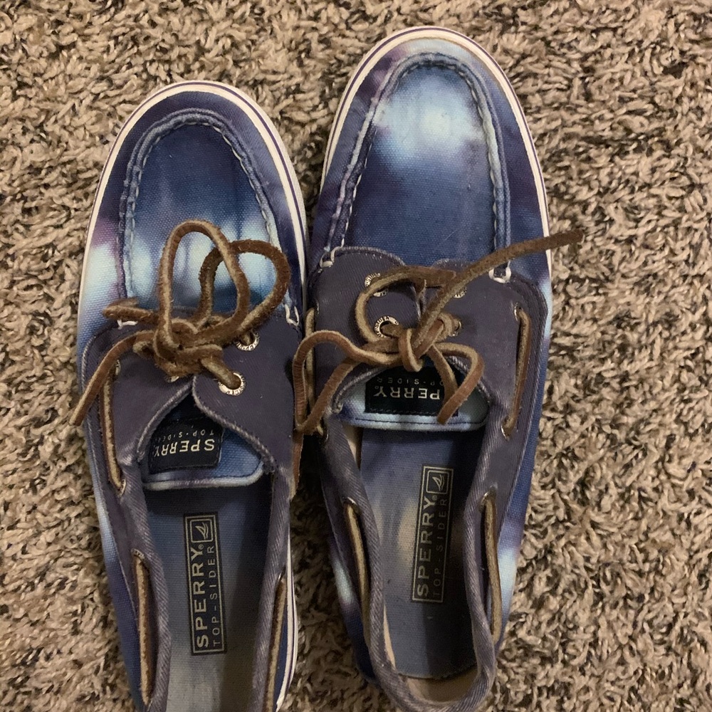 Sperry Boat Shoes in Blue Tie Die Size 6W